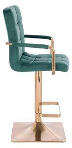HC1015WP Négyzet Sötétzöld modern velúr szék arany lábbal