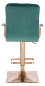 HC1015WP Négyzet Sötétzöld modern velúr szék arany lábbal