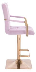 HC1015WP Négyzet Halványlila modern velúr szék arany lábbal