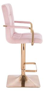 HC1015WP Négyzet Rózsaszín modern velúr szék arany lábbal