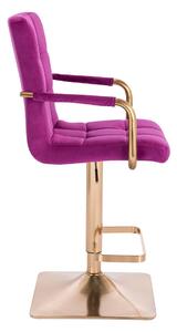 HC1015WP Négyzet Fukszia modern velúr szék arany lábbal