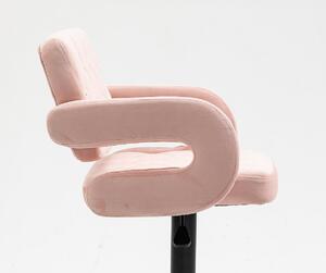 HR8403KW Rózsaszín modern velúr szék fekete lábbal