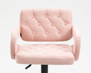 HR8403KW Rózsaszín modern velúr szék fekete lábbal
