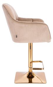 HR550KW Latte modern velúr szék arany lábbal