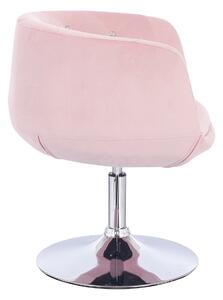 HR333CN Rózsaszín modern velúr szék krómozott lábbal