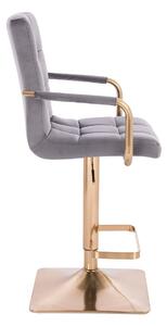 HC1015WP Négyzet Grafit modern velúr szék arany lábbal