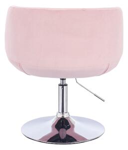 HR333CN Rózsaszín modern velúr szék krómozott lábbal