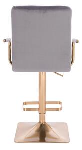 HC1015WP Négyzet Grafit modern velúr szék arany lábbal