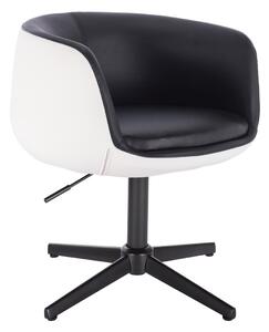 HC333CROSS Fekete-Fehér modern szék fekete lábbal