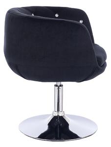 HR333CN Fekete modern velúr szék krómozott lábbal
