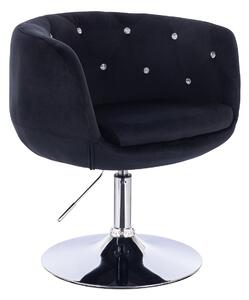 HR333CN Fekete modern velúr szék krómozott lábbal