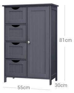 Fürdőszoba szekrény / tároló szekrény - 55 x 81 cm (szürke)