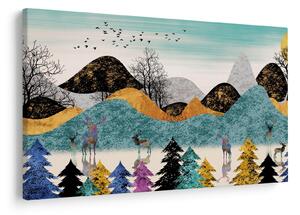 Grafikus kép szarvas (90x60 cm)