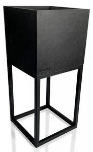 Fekete minimalista fém ültetőtartó 22X22X50 cm