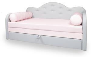 Prémium kanapéágy - szürke eco - rózsaszín Diamond