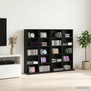 VidaXL CD szekrény 2 db Fekete Tölgy 65 x 23,5 x 97,5 cm Szerelt Fa