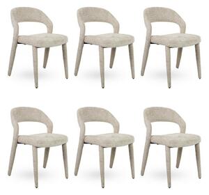 MaMaison KOS Étkezőszék Készlet Szenilszövet Bézs Elegáns Design (6 db)