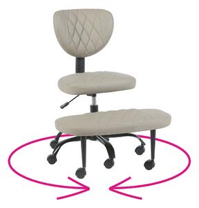 Ergonomikus térdeplőszék, szürkésbarna Taupe ekobőr/fekete, SAMER