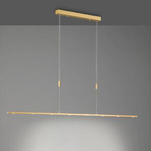 Quitani LED függő lámpa Tolu, hossza 179 cm, sárgaréz, dimmelhető, Sárgaréz / arany, Nappali / Étkező, Alumínium, Modern