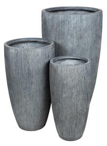 Toronto Vase Giant Kompozit Növénytartó Szett Szürke 33x66-56x100cm S3