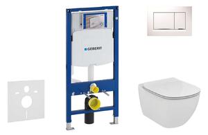 Geberit Duofix - Ideal Standard Tesi fali WC és ülőkés szett, Sigma30 gombok, fehér/króm 111.300.00.5 NF5