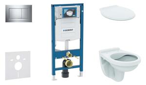 Geberit Duofix - Falra szerelhető szett, Alpha WC ülőkével, Sigma30 nyomógombos, krómozott 111.300.00.5 NR6