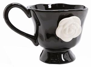 King Home SHP Fehér Rózsa Bögre Kerámia Fekete 300 ml