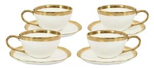 Kare Design Bell Kávéscsésze Szett Porcelán Fehér-Arany 4 Darabos