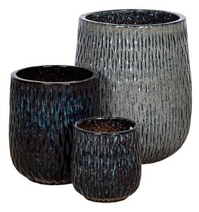 Merida Classic High Kerámia Növénytartó Szett Antik Kék 20,5x23,5-37x50cm S3