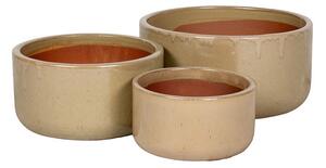 Briggs Cylinder kerámia növénytartó szett cappuccino 24x13-37x20cm S3