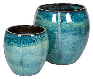 Alden Vase kerámia növénytartó szett jégkék 36,5x42-48x60cm S2