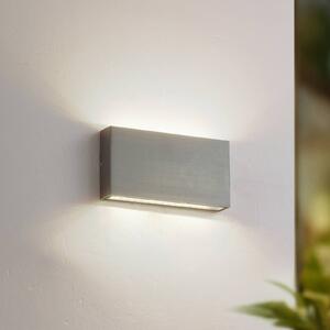 Lindby LED kültéri falilámpa Jarte, ezüst, fém, 17 cm, IP54, Króm / ezüst, Alumínium, Modern