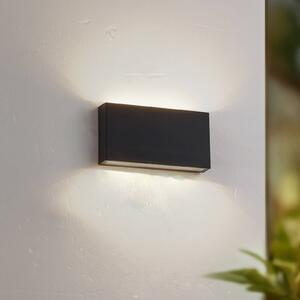 Lindby LED kültéri falilámpa Jarte, fekete, fém, 17 cm, IP54, Fekete, Alumínium, Modern