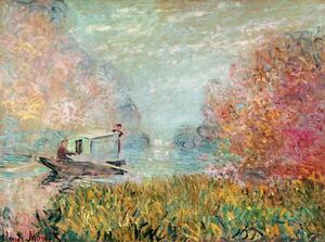 Monet, Claude - Reprodukció The Boat Studio on the Seine, 1875, (40 x 30 cm)
