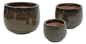 Cove Caldron Kerámia Növénytartó Szett Espresso 27x18-53x38cm S3