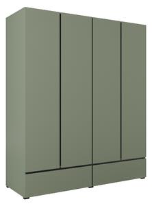 Gardróbszekrény Alfere 119, Laminált forgácslap, 210x180x60cm, Zöld