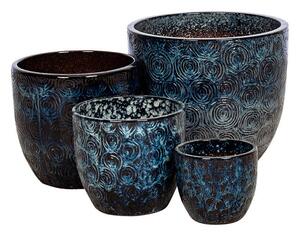 Pacific Classic Kerámia Növénytartó Szett Alsó Lyuk Nélkül Antik Kék 21,5x18,5-46x40cm S4