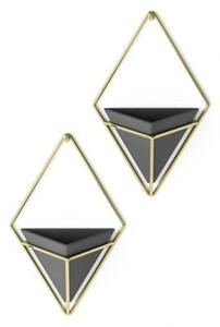 Umbra Trigg Geometrikus Fali Virágtartó Kerámia Fekete-Arany 470753-1137