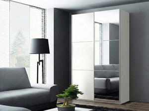 Gardróbszekrény Honolulu 123, Laminált forgácslap, 215x122x65cm, Fehér
