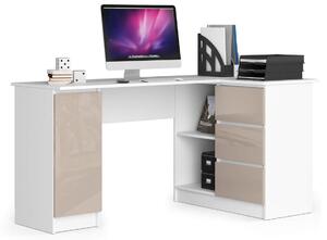 B20 íróasztal, 155x77x85, fehér/bézs, jobb
