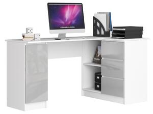 RADANA íróasztal, 155x77x85, fehér/szürke, jobb