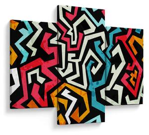 Grafikus absztrakciós kép (90x60 cm)