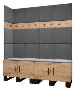 Előszobabútor Amanda 12 (artisan tölgy + sötétszürke)