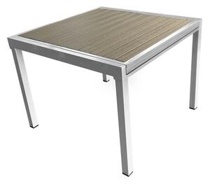 Szétnyitható kerti asztal DARIO (fehér acél + szürke) (4-8 fő részére). 1091738