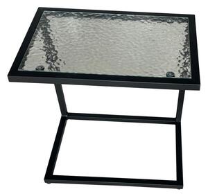 Kerti asztal SELIK (fekete acél + edzett üveg). 1091745