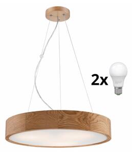 Brilagi Brilagi - LED Csillár zsinóron CARVALHO 3xE27/60W/230V tölgy átm. 47,5 cm BG0739
