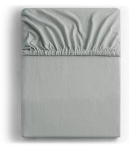 Amber Collection acélszürke pamut gumis lepedő, 140-160 x 200 cm - DecoKing