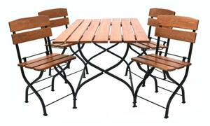 ROJAPLAST Weekend set összecsukható kerti asztal, 120 cm, 4 db kerti székkel