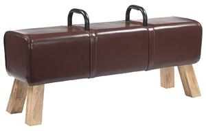 VidaXL pad Sötét Barna 110 x 30 x 45 cm Valódi Bőr
