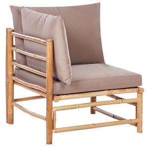 Ötszemélyes bambusz ülőgarnitúra dohányzóasztallal és tópszínű párnákkal CERRETO